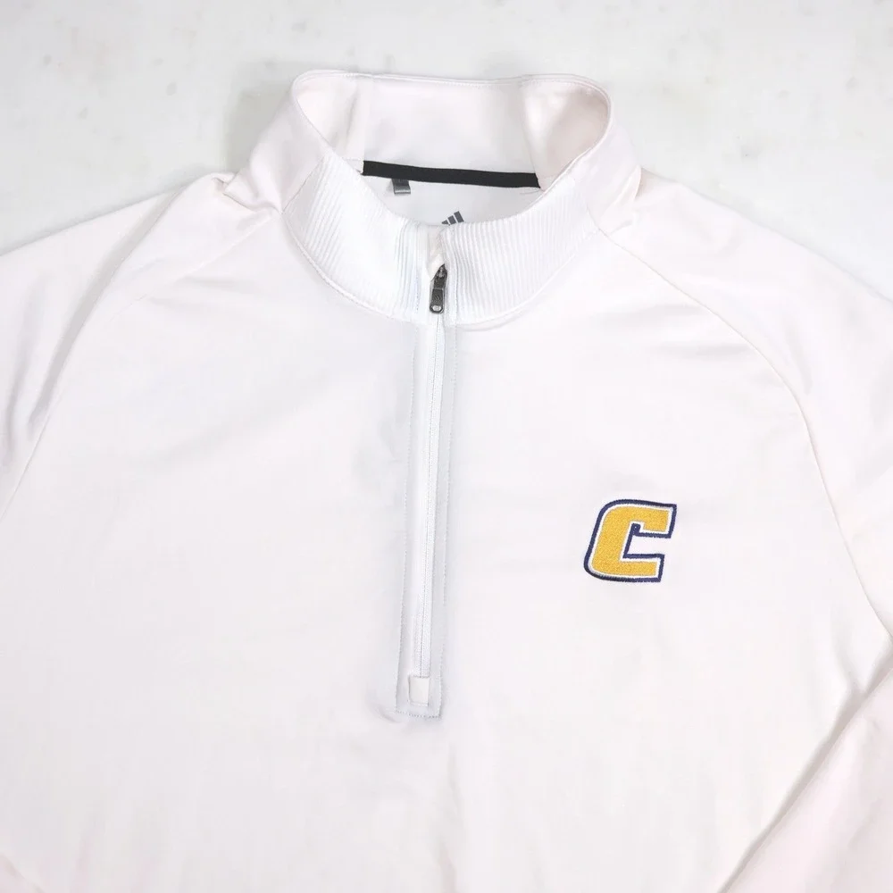 Adidas Golf UT Chattanooga White Quarter Zip Pullover Embroidered Logo Size L